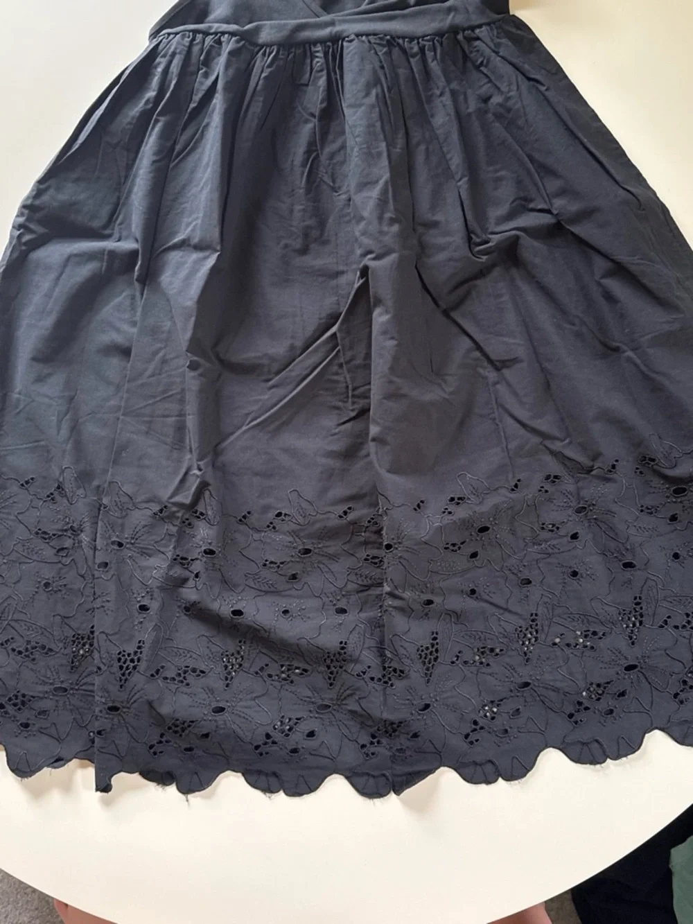 Anthropologie Black V-Neck Sleeveless Gathered Waist Dress - Picture 3 of 3